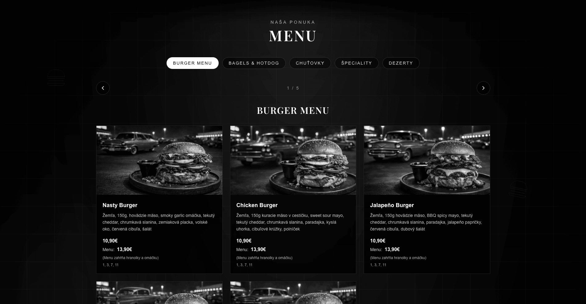 Ukážka projektu Fancy Burger